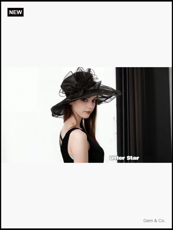 Elegant Organza Derby Fascinator Hat for Women, Adjustable, Handmade